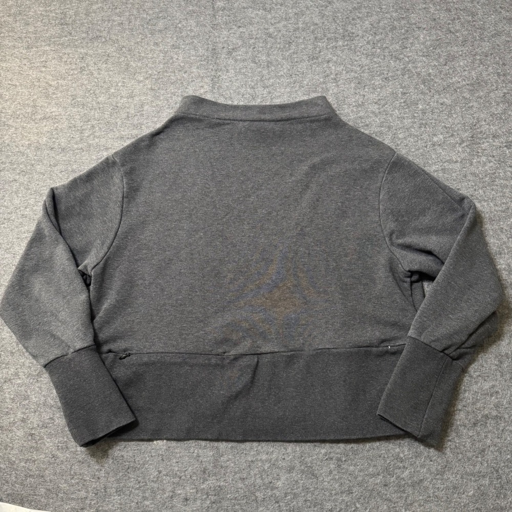 Nike Dri-FIT Yoga Mock Neck Cropped Sweatshirt Gray BQ0375-032 Womens Medium